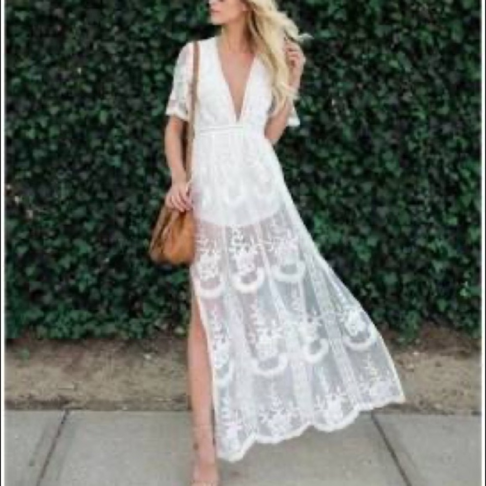Wild Honey Lace Maxi Romper